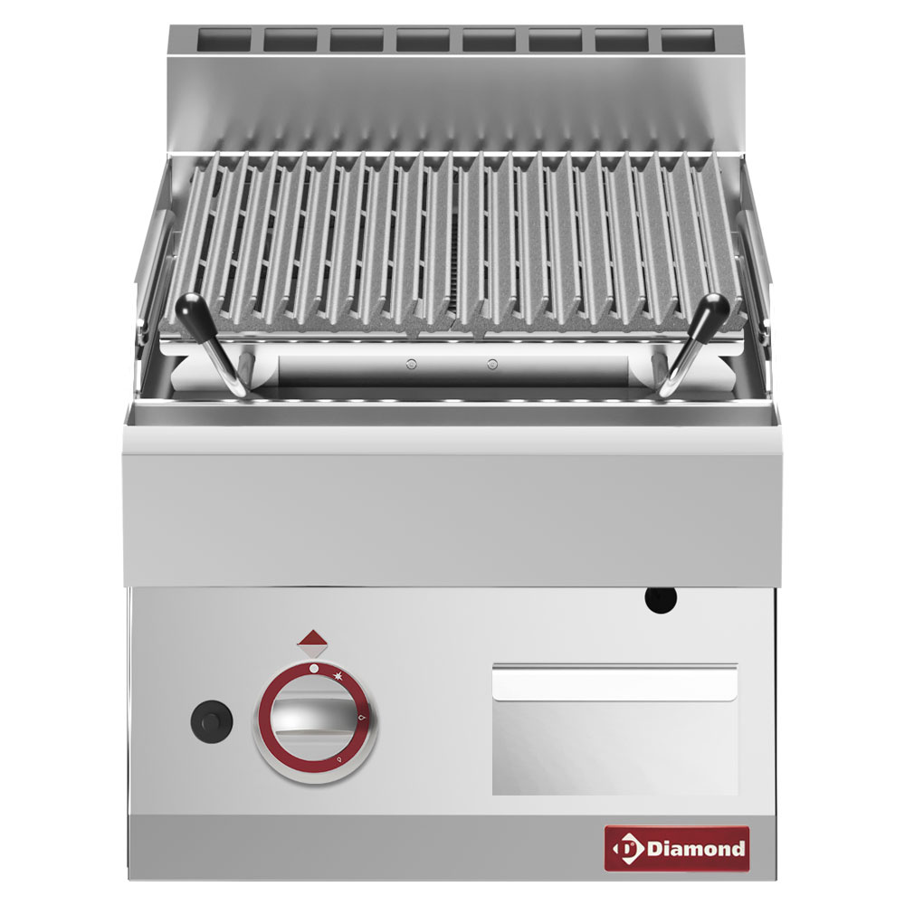 WR-PLX1-40 Grill pierre de lave, 1/2 module, grille en fonte "double face"
