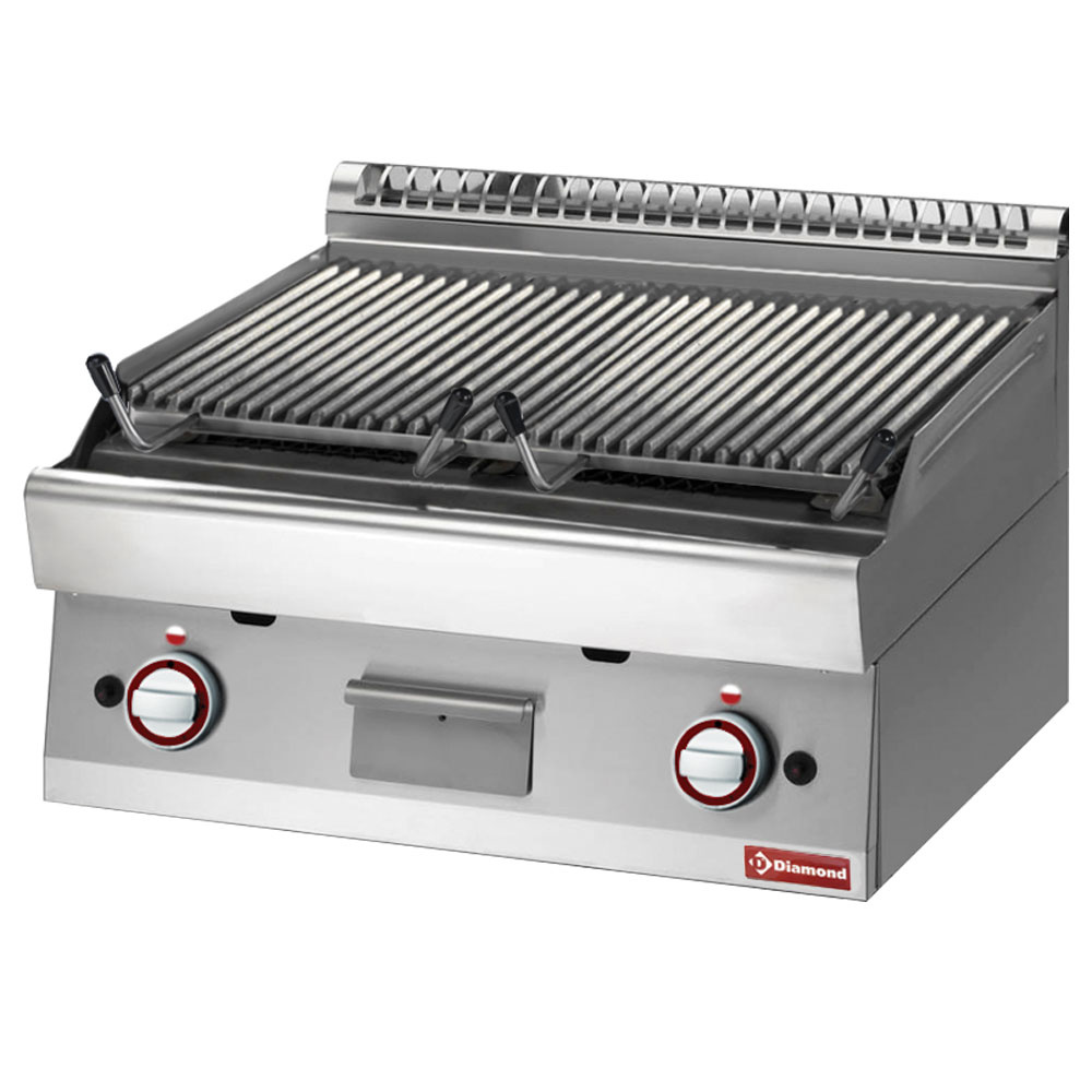 PLX87-PN Grill pierre de lave, 1/1 module, grille en fonte "double face"