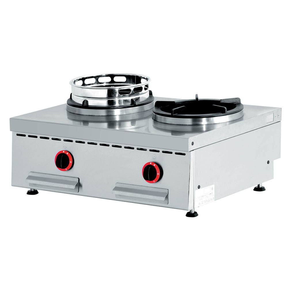 WGX2-8/T Feux wok gaz de table, 2 feux (2x 13 kW)