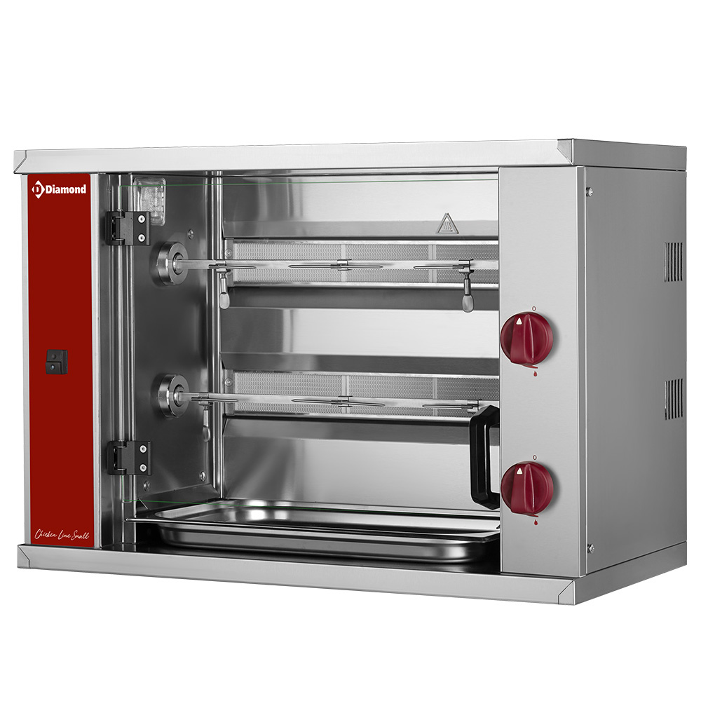 WR-RVGS-G2 Rôtissoire à poulets gaz, 2 broches (6 poulets) SMALL