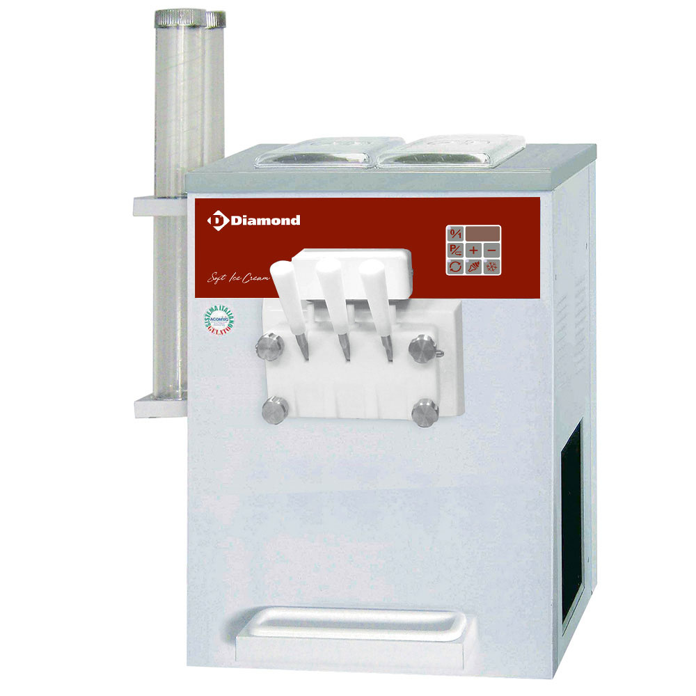 DST/2-15AG Machine Soft Ice Cream, 2 parfums + panaché, 13,5 Kg/h, condenseur air