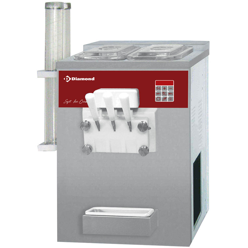 DST/2-15AG-230/3- Machine Soft Ice Cream, 2 parfums + panaché, 15 Kg/h, condenseur air