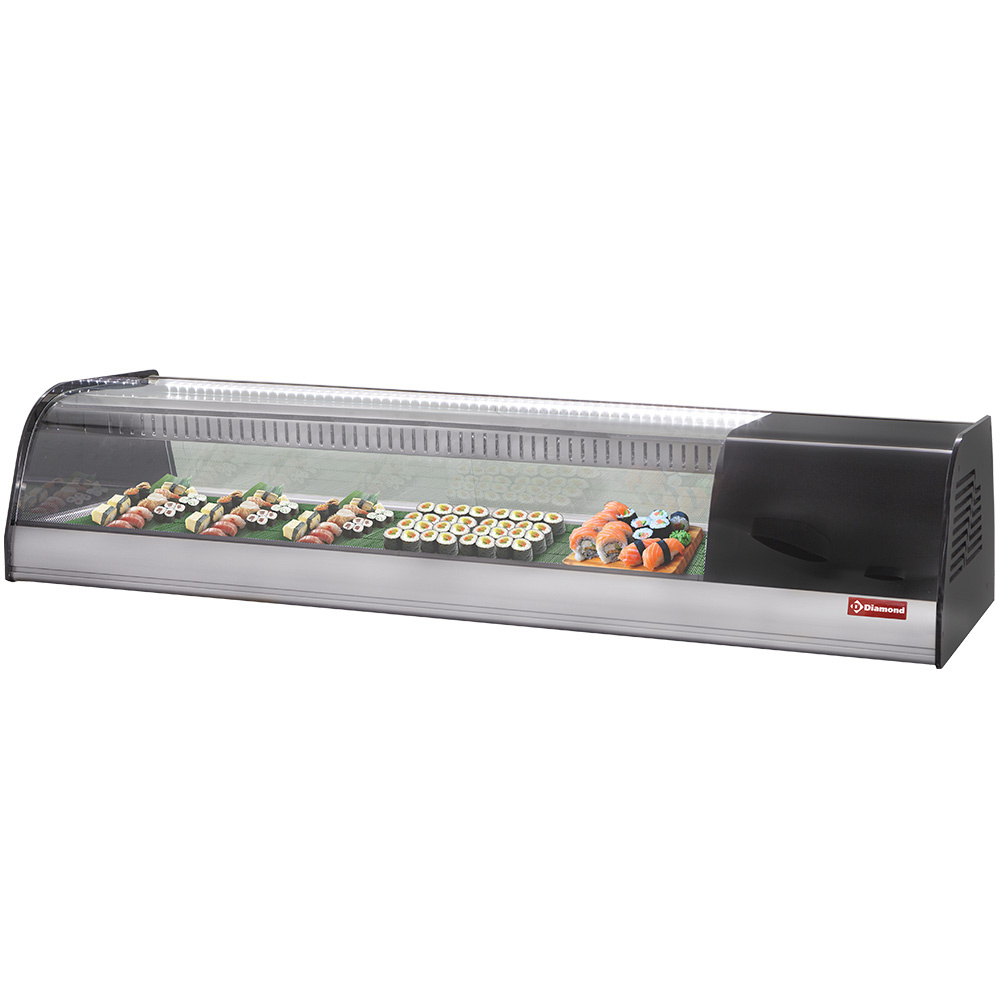 TR6-SH/R6 Vitrine réfrigérée pour sushi, double fond perforé (inclus)