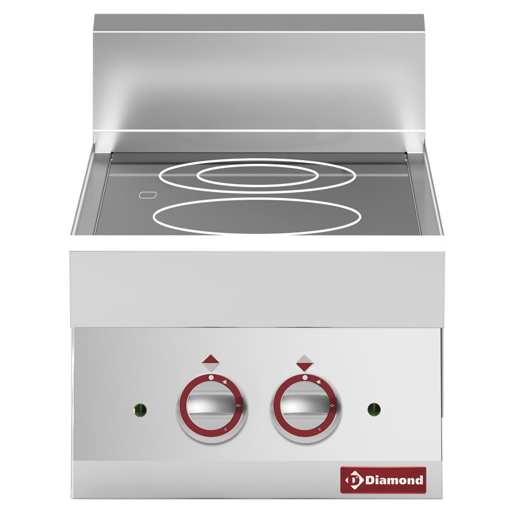 E65/2VC4T-230V/3-N Cuisinière électrique vitro-céramique 2 foyers -top- "Alpha 650"