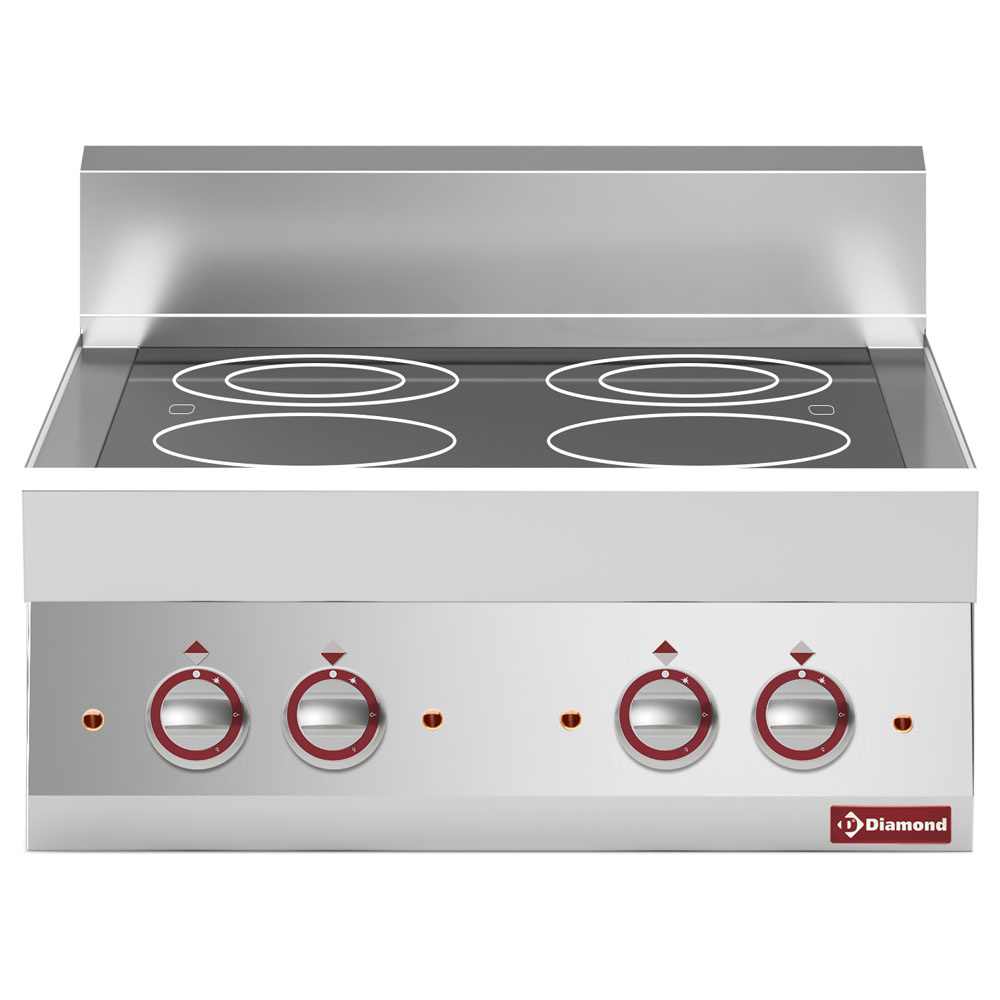 E65/4VC7T-N Cuisinière électrique vitrocéramique 4 foyers -Top-
