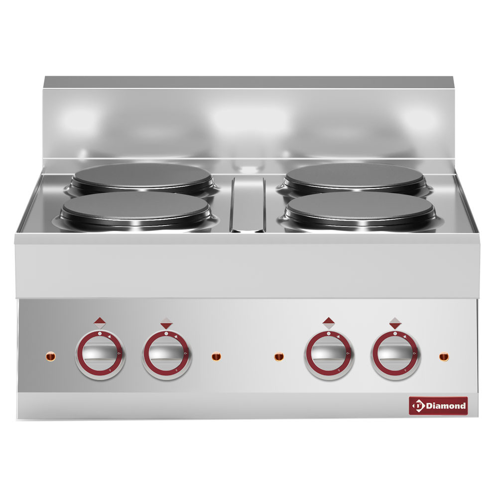 E65/4P7T-230V/3-N Cuisinière électrique 4 plaques -top- "Alpha 650"