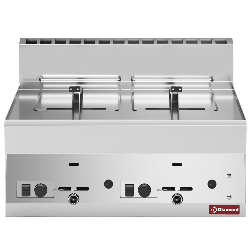G65/F16-7T-N Friteuse gaz 2 cuves 8 litres -Top-