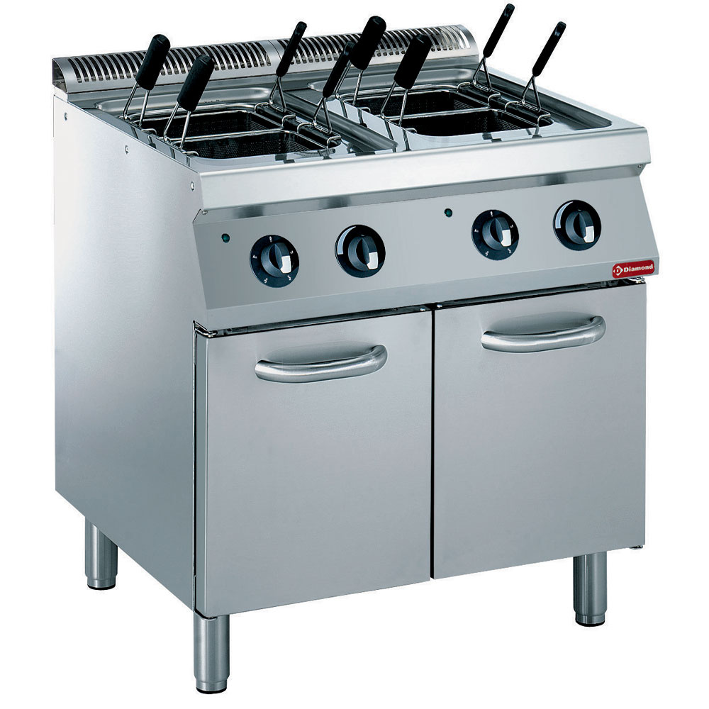 E17/CPA8-230/3--N Cuiseur à pâtes électrique, 2x 24,5 litres, sur armoire, sans panier