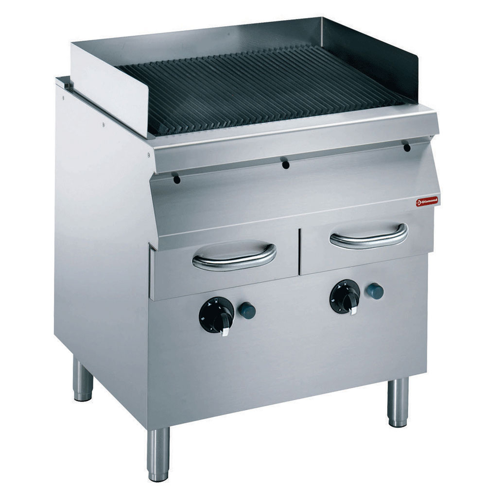 G22/GPLP8-NE Grill vapeur, grille en fonte, sur piétement