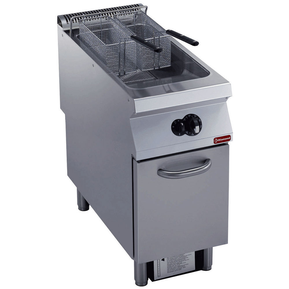 G22/F23A4-S Friteuse gaz 1 cuve "Y" 23 litres, brûleurs extérieurs, sur meuble