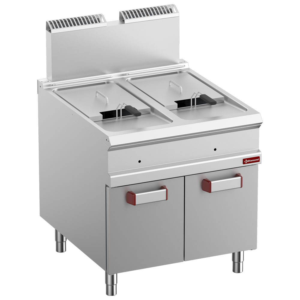 G9/F36A8-N Friteuse gaz 2 cuve 18 lit. (2x 18 kW) sur meuble fermé