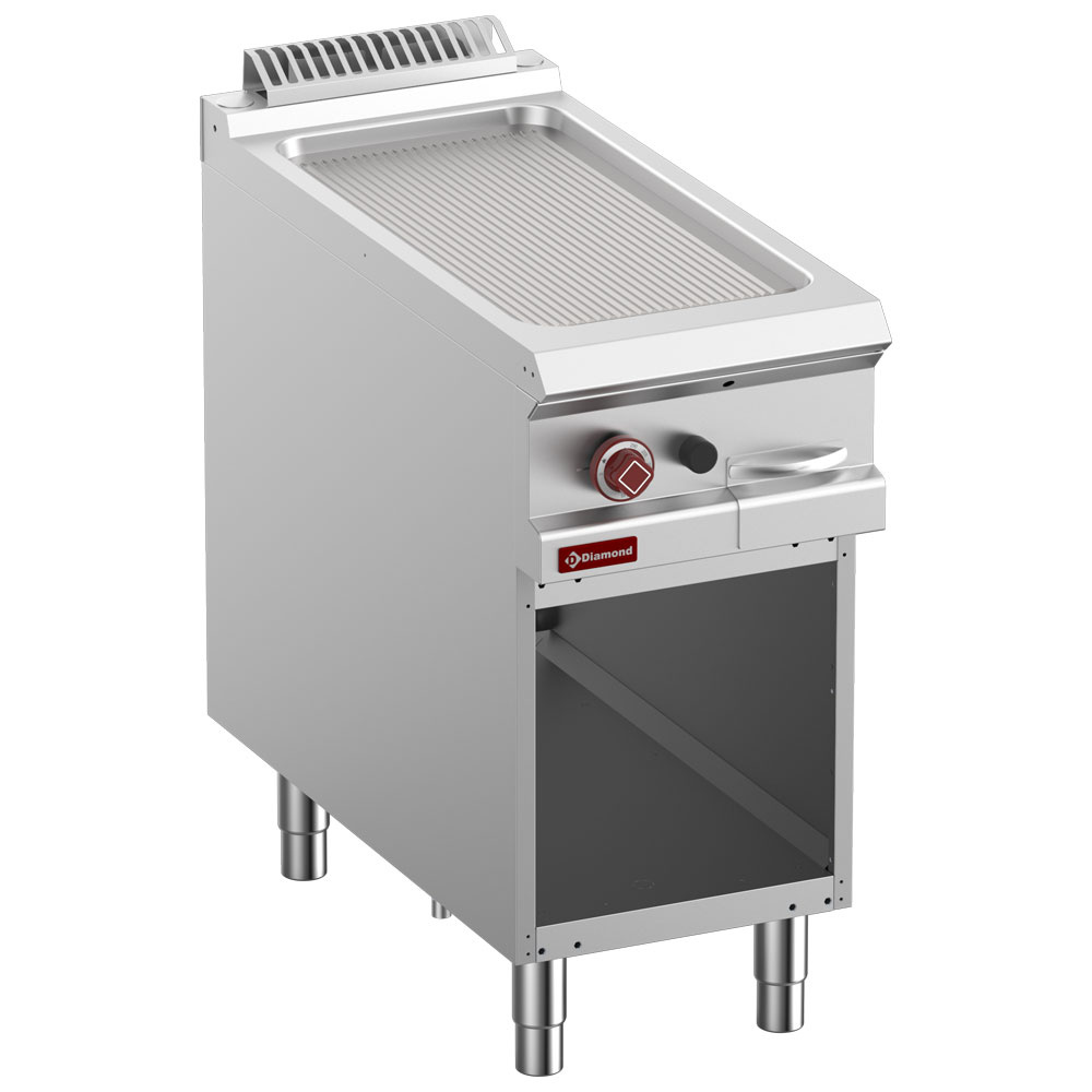 G9/PRA4-N Plaque de cuisson rainurée gaz module 1/2, armoire ouverte