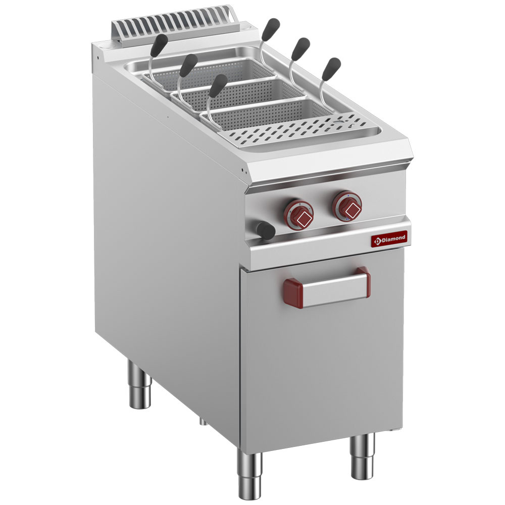 G9/CPA4-N Cuiseur à pâtes gaz, 1 cuve 40 lit. sur meuble fermé (s/paniers)