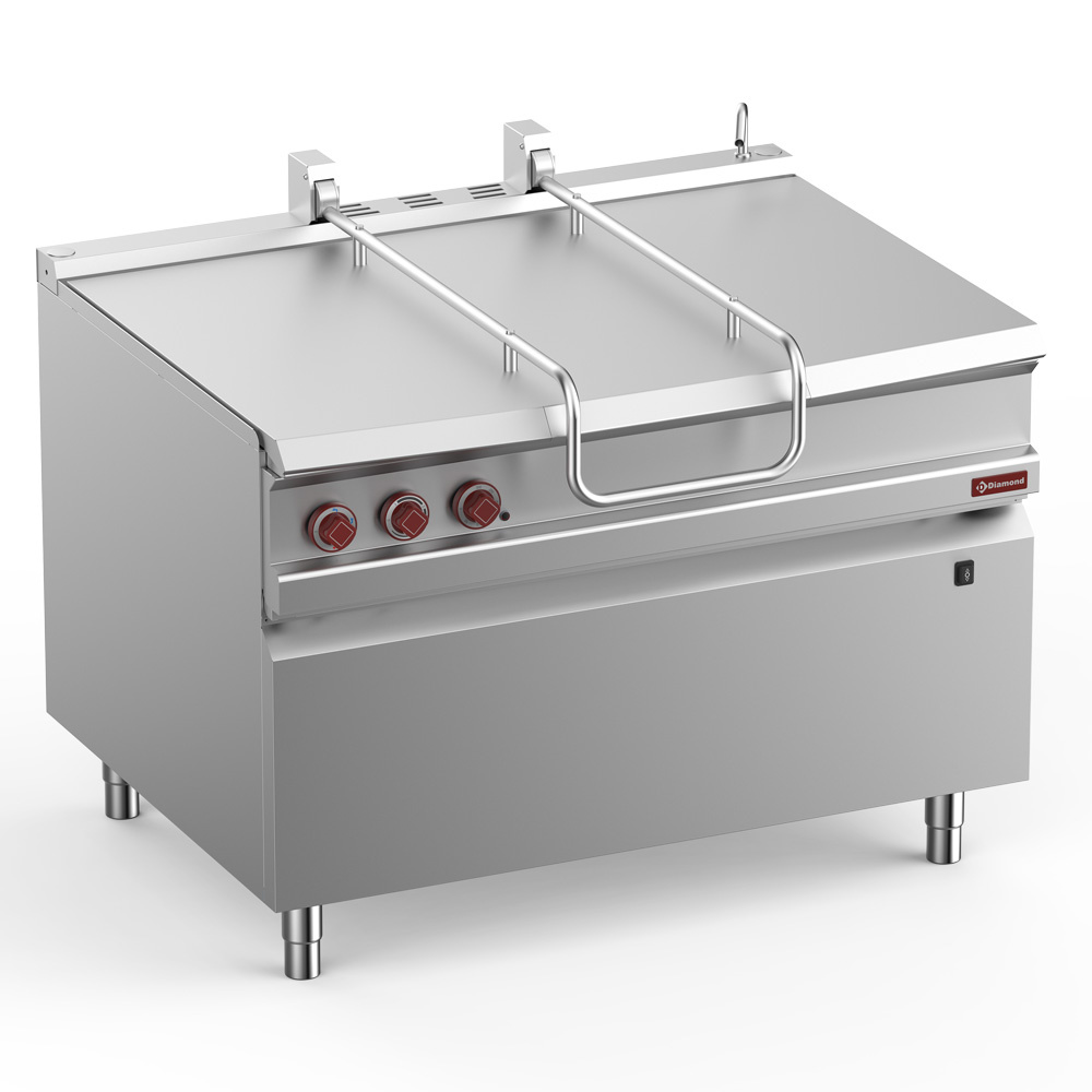 E9/BRI12-N Sauteuse basculante électrique, cuve inox 120 lit. sur meuble
