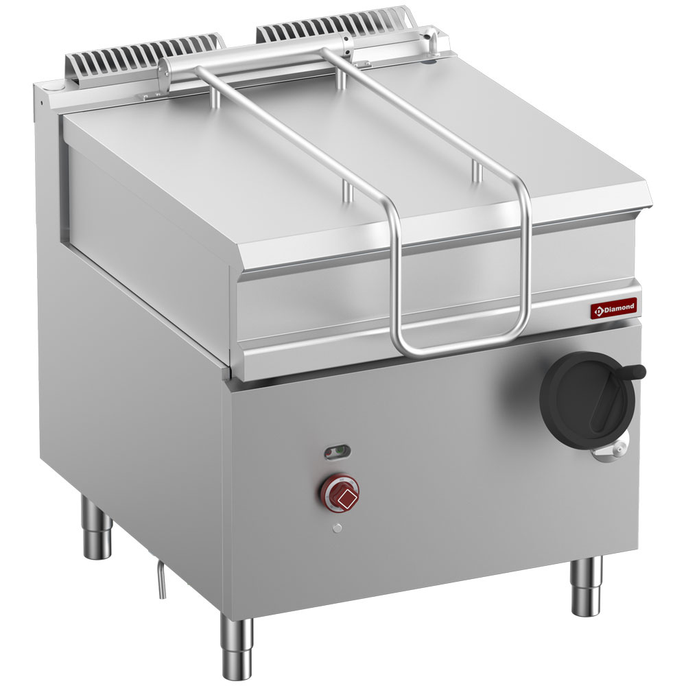 E9/BRI8-N Sauteuse basculante électrique, cuve inox 80lit. sur meuble