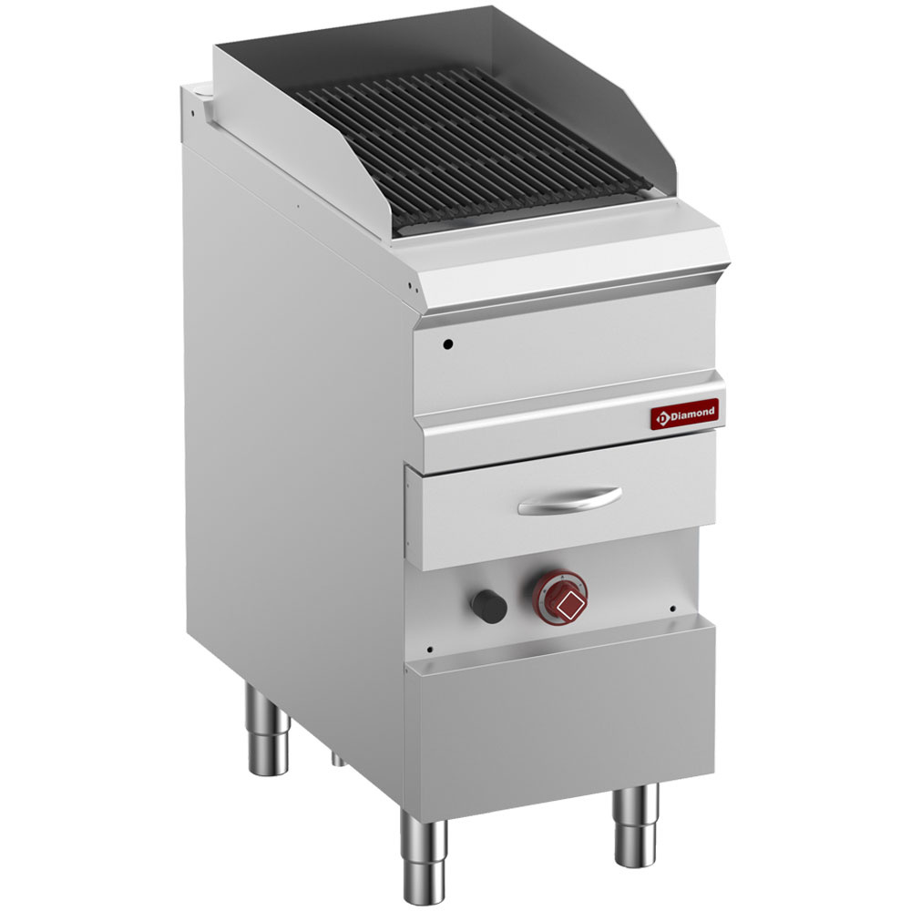 G7/GVQA4-N Grill Vapeur gaz, grille en fonte "double face", module 1/2,