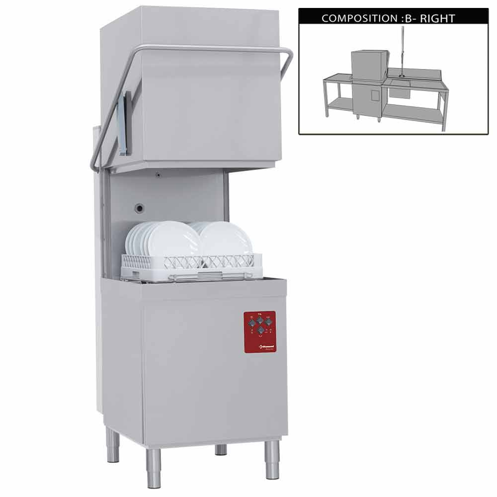 DCS9/6/B-D Lave-vaisselle à capot complet, compose de :