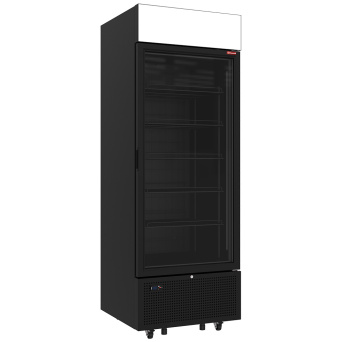 Static counter, with storage, curved glass - WHITE front