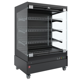 Bar counter with 3 compartments, draining board + grid, 2 sinks on the left.