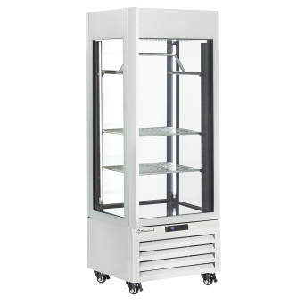 Fully glassed showcase" 440 Lt., 1 level + 4 shelves, ventilated - WINE - WHITE