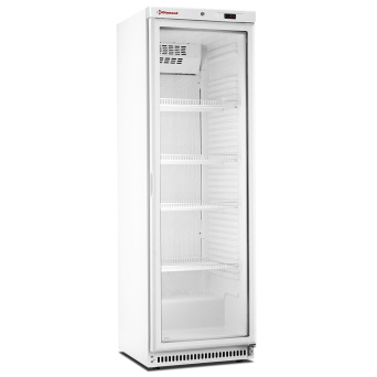 Ventilated fridge, 525 liters, glass door, GN2/1+600x400, stainless steel