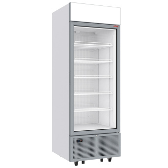 [10166] Ventilated counter, with storage, curved glass - WHITE front