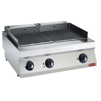 [10238] Electric steam grill, module 1/2, grid in cast iron "double sided"