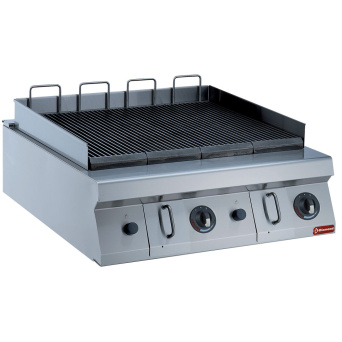 [10278] Gas steam grill, module 1/2, grid in cast iron "double sided"