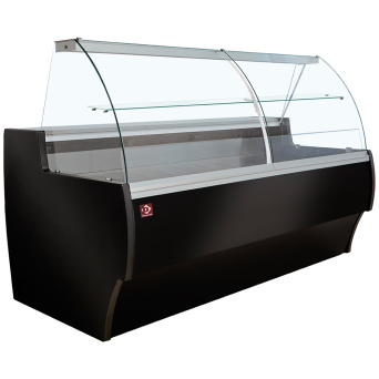 [10350] Fully glassed showcase" 440 Lt., 2 shelves & meat bar, ventilated - MEAT - BLACK