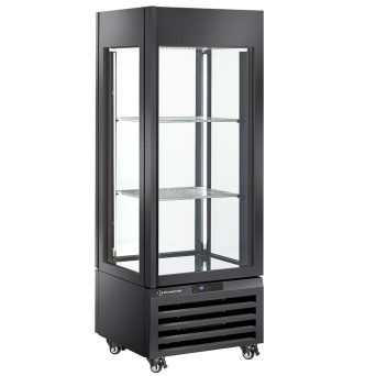[10370] FULL vitrine 600 Lt., 5 glass levels, ventilated - ICE CREAM & PASTRY - BLACK