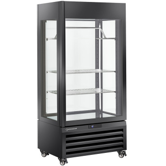 [10378] Fully glassed showcase" 600 Lt., 1 level + 2 shelves, ventilated - WINE - WHITE