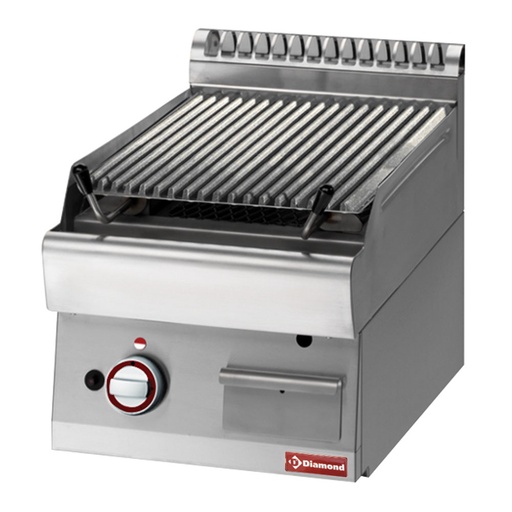 [11816] PLX47-PN Grill pierre de lave, 1/2 module, grille en fonte "double face"