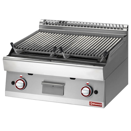 [11820] PLX87-PN Grill pierre de lave, 1/1 module, grille en fonte "double face"
