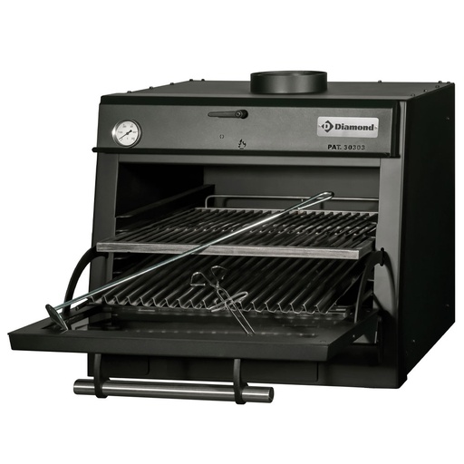 [11929] CBQ-060/BK Four-BBQ à charbon, GN 1/1 (60 Kg/h)/Noir
