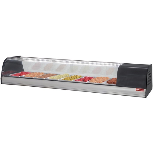 [12741] TR8-TP/R6 Vitrine à tapas réfrigérée, 8x GN 1/3 - 40 mm (inclus)