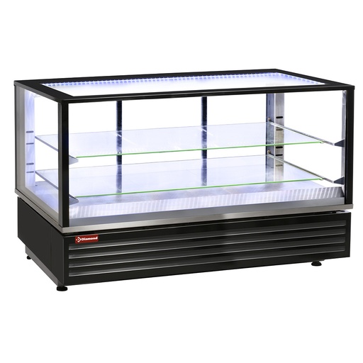 [12756] VHDG-B1 Vitrine chauffante EN ou GN, ventilée, 2 niv., NOIRE