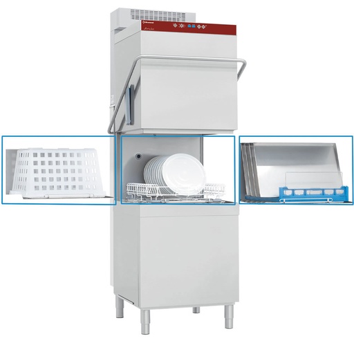 [12980] DCR37/6-AC-RC Lave-vaisselle & batteries a capot, panier 600x500 mm + Adoucisseur en continu + Condenseur-récupérateur de buées