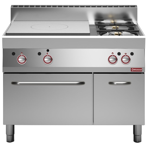 [13486] G65/T2BFA11-N Fourneau gaz plaque coup de feu, 2 feux vifs, four gaz, armoire neutre