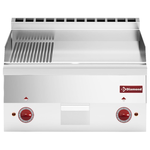 [13992] E60/PMCD6T-N Plaque de cuisson électrique, 2/3 lisse et 1/3 nervurée "chrome" -Top-