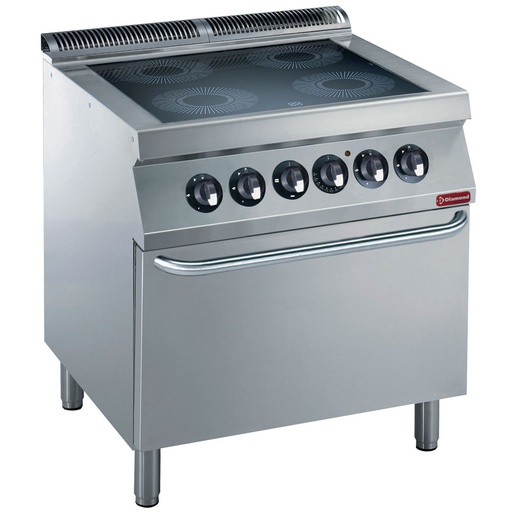 [14174] E17/4VCF8-N Fourneau électrique 4 plaques vitrocéramiques, four électrique GN 2/1