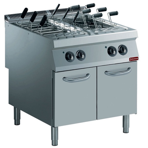 [14515] E22/CPA8-230/3--N Cuiseur à pâtes électrique 2 cuves GN 1/1 sur meuble