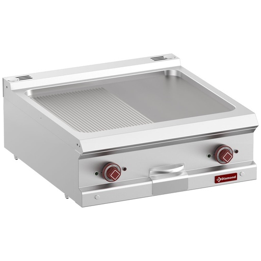 [14916] E7/PM7T-N Plaque de cuisson électrique, 1/2 lisse 1/2 rainurée, module 1/1 -Top-