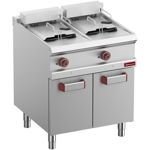 [14963] E7/F26A7-N Friteuse électrique 2 cuves de 13 litres sur armoire