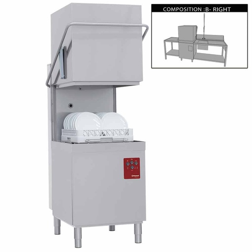 [15074] DK7/6/B-D Lave-vaisselle à capot complet, compose de :