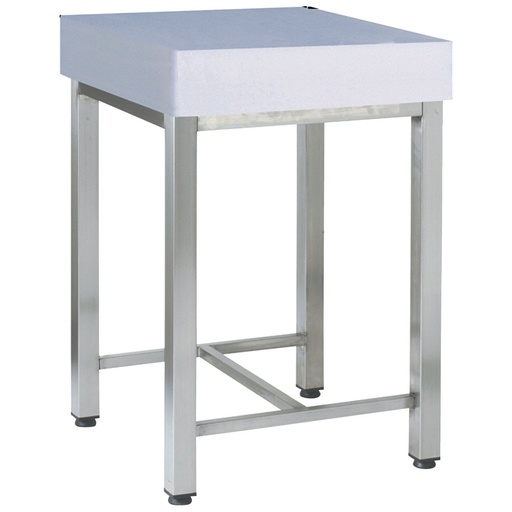 [15149] CIT5-BN Billot a viande en polyéthylène, sur pieds inox 500x500